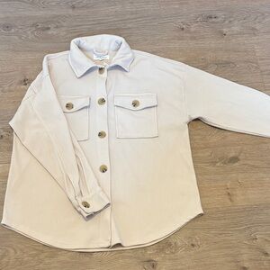 Hippie Rose Cream Ribbed Collared Top